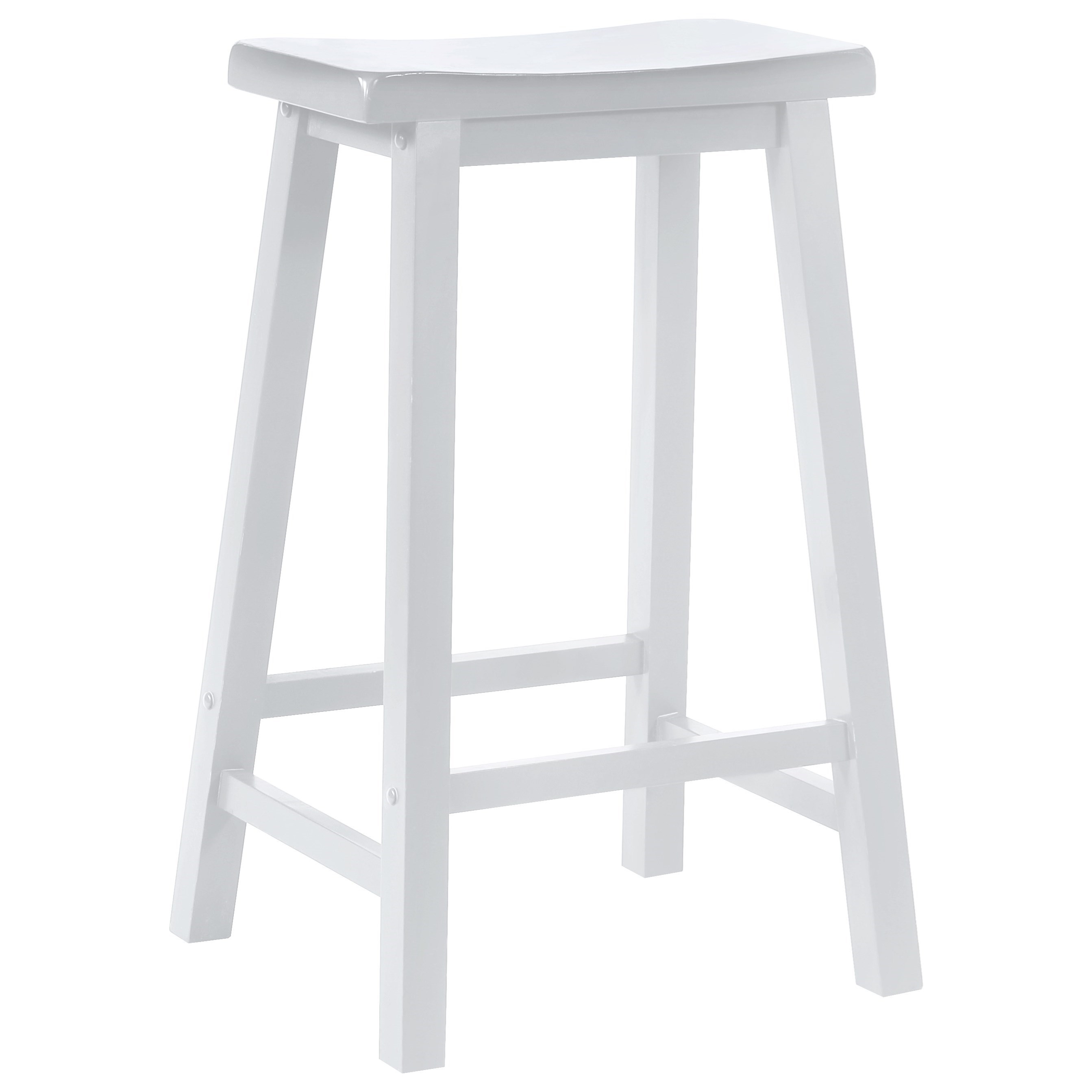 Powell Color Story White Saddle Bar Stool A1 Furniture & Mattress Bar Stools